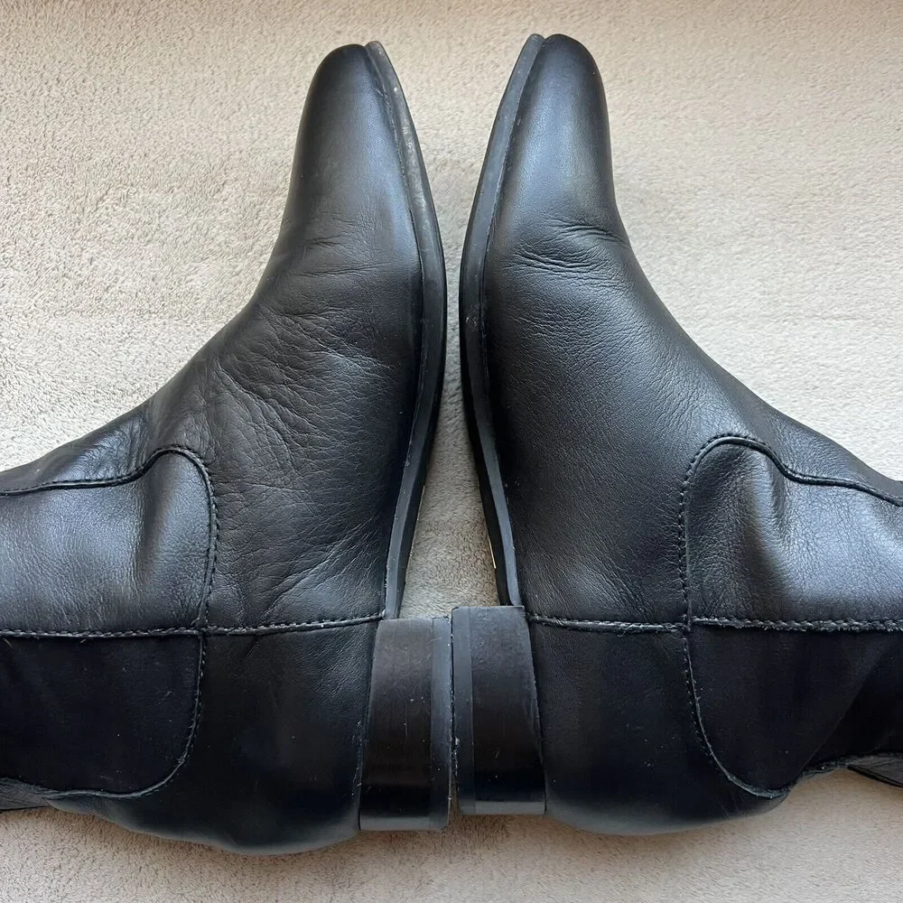 Louise et Cie Andora Black Leather Over the Knee Riding Boot Stretch Panel 5 M‎